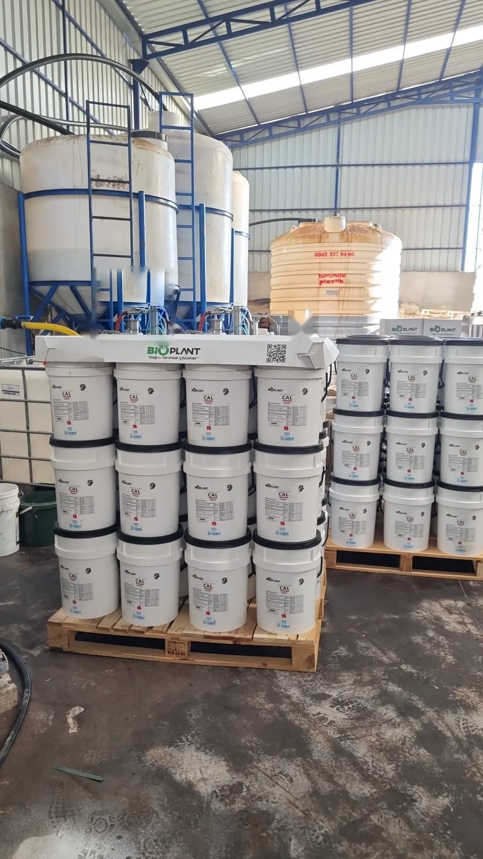 Bioplant production facility — filling tanks and product stock