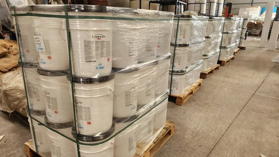 Palletized contract manufacturing products in Bioplant warehouse