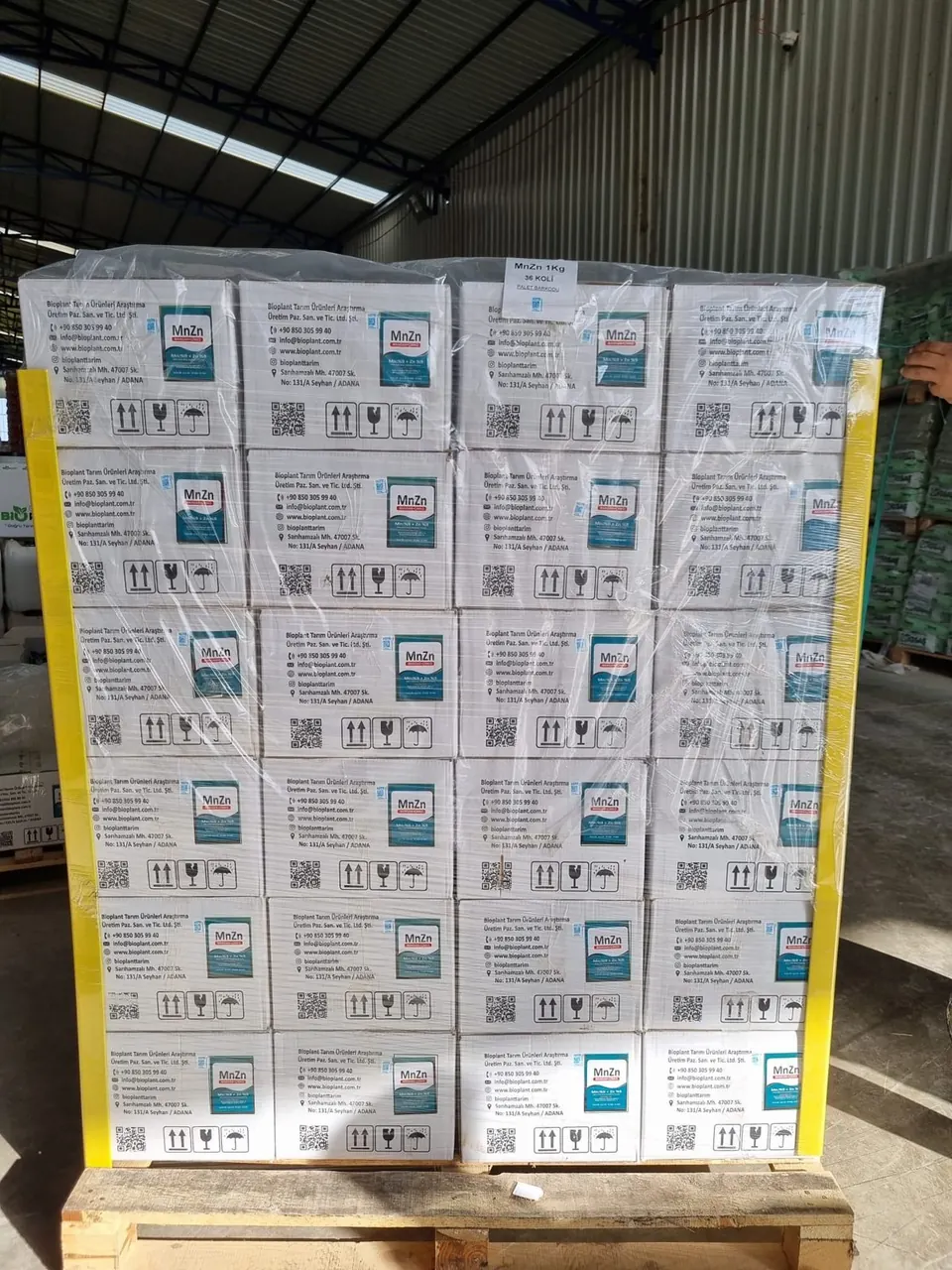 Contract manufacturing pallet boxed with customer brand